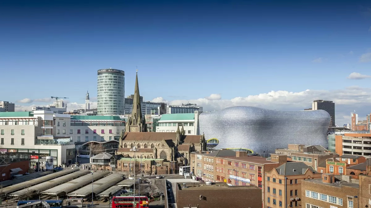 Birmingham City Centre landscape image showing multiple buildings including the Bullring